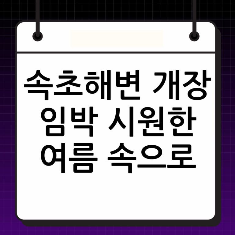 속초해수욕장 개장 임박: 여름을 맞이하는 설렘