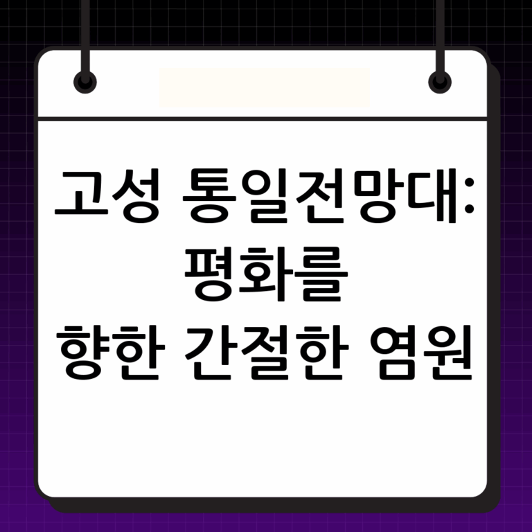 통일전망대 고성: 분단의 아픔을 넘어 평화를 염원하는 곳